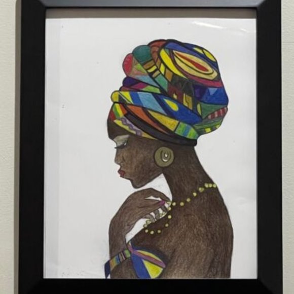 Colorful Sketch of Beautiful Jamaican Woman - Picture 1 of 3